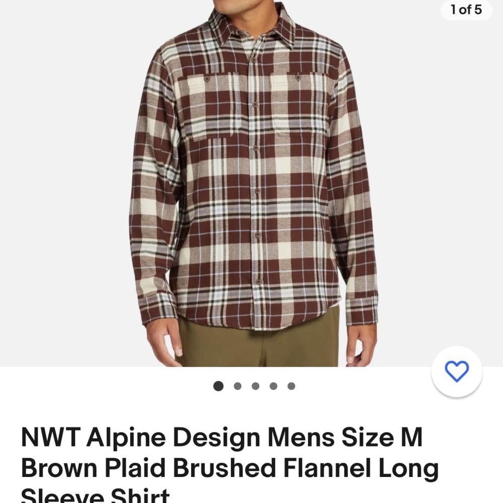 Men’s Brushed Flannel Button-Down, color Brown Plaid Retails for $40